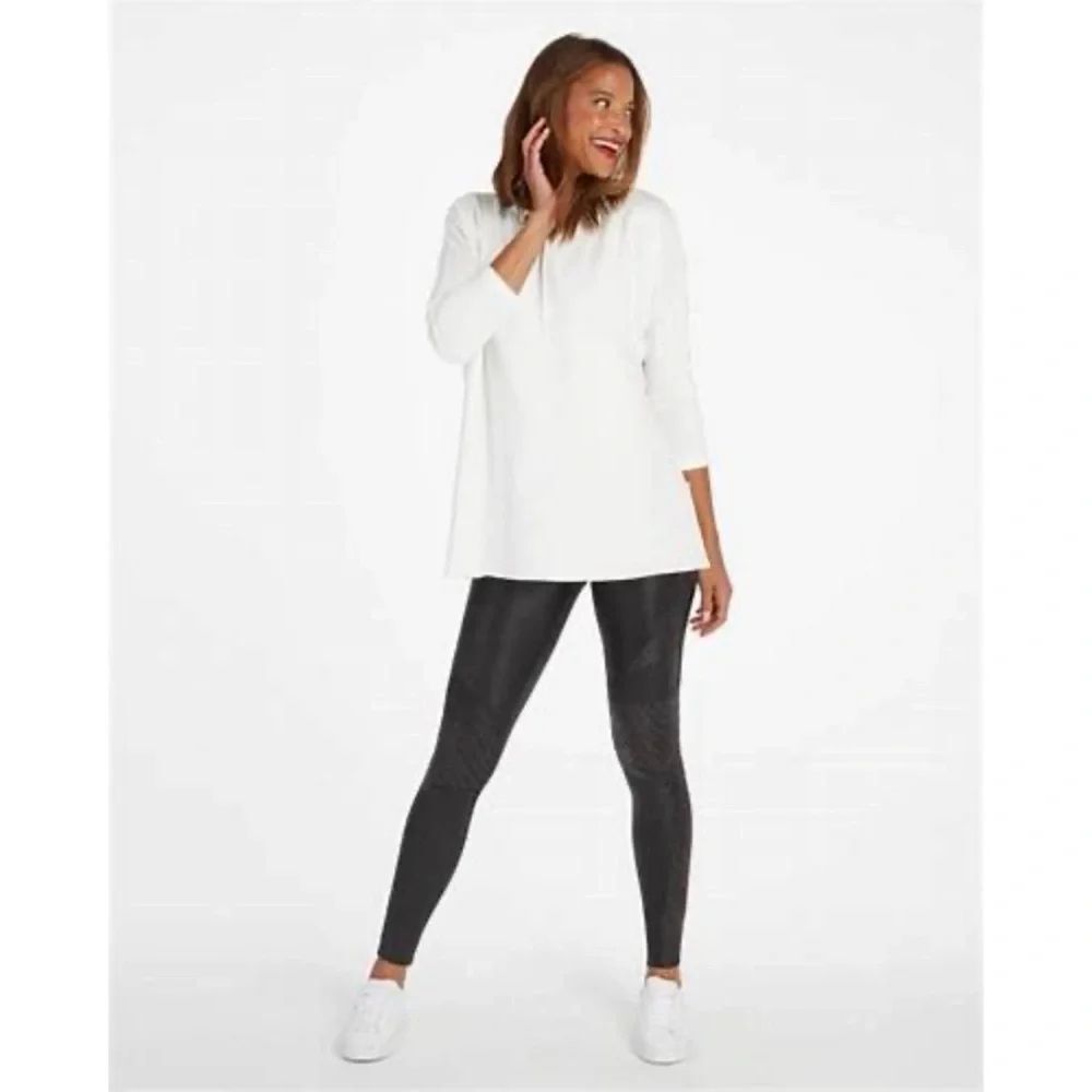 Spanx Women's White Dolman Pullover Sweater 3/4 Sleeve T-Shirt Size Large - Picture 5 of 12